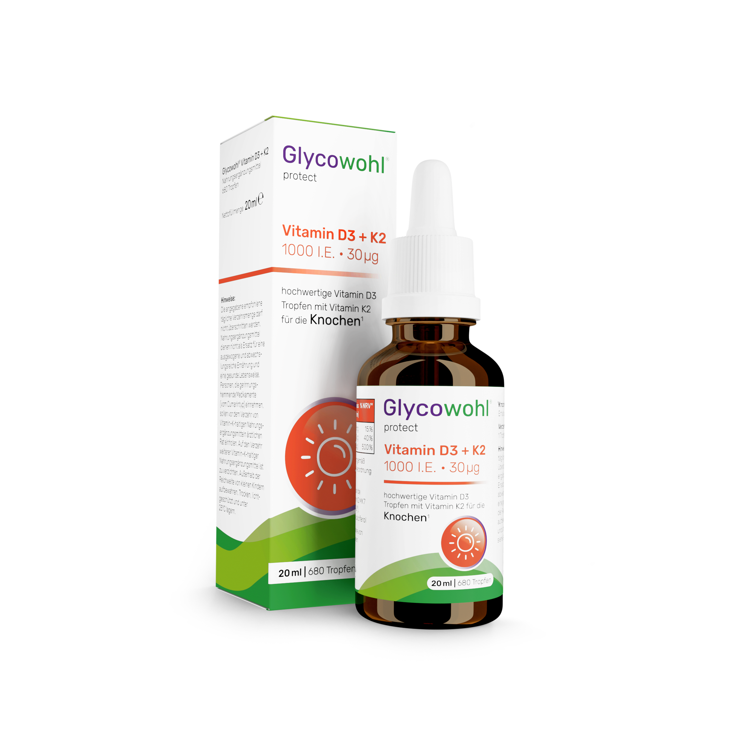 Vitamin D3+K2 Tropfen | 1000 I.E. · 30 µg
