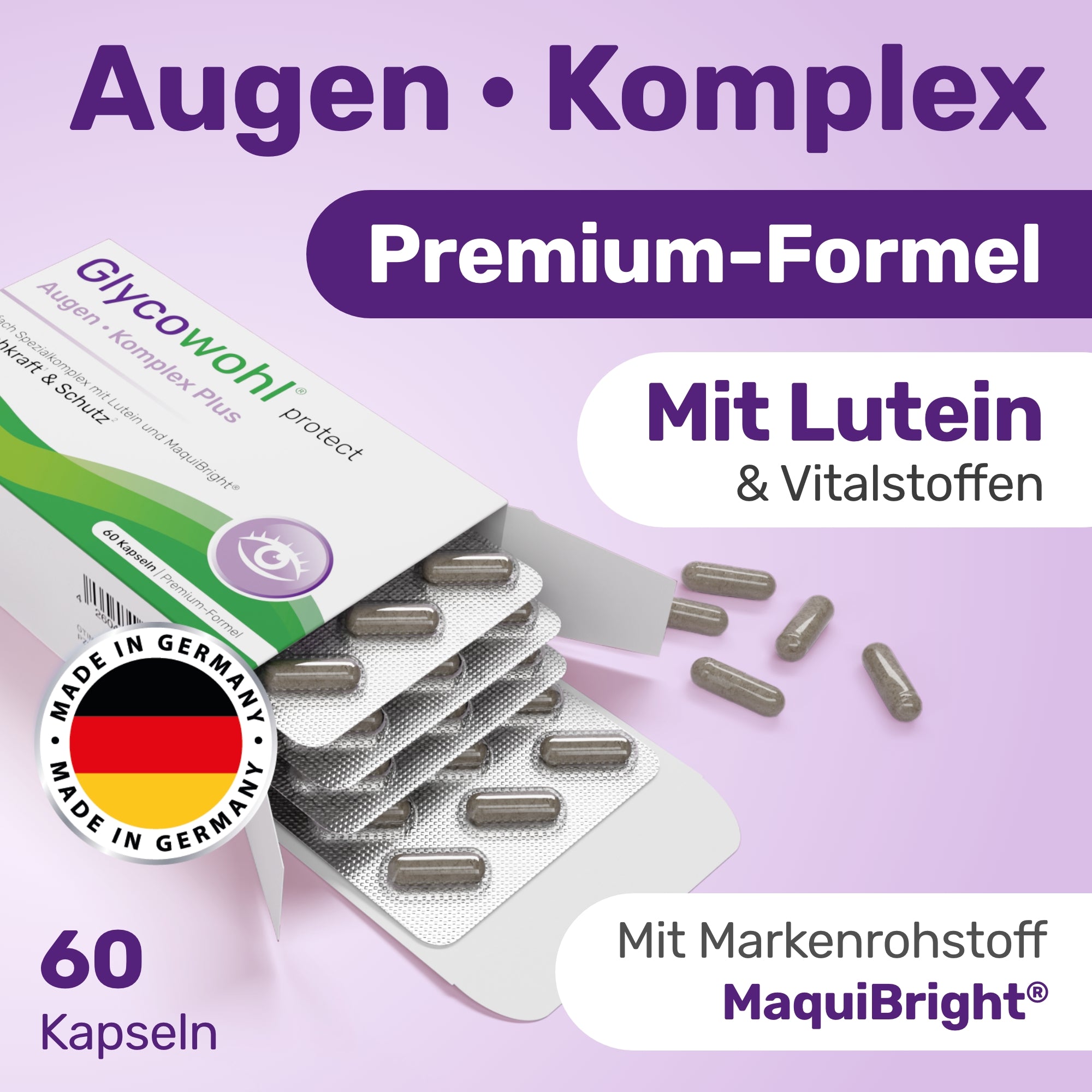Augen Komplex Plus mit Lutein, MaquiBright® und Vitaminen für die Augen¹