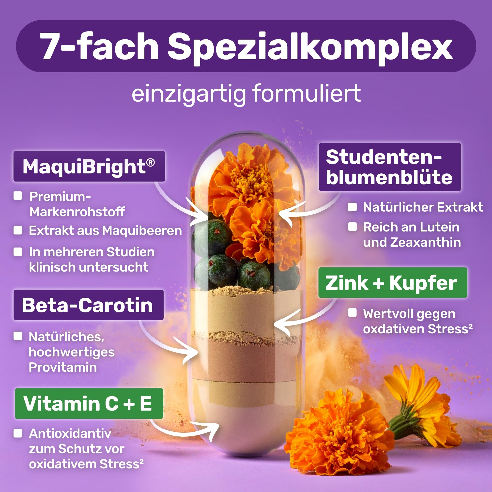 Augen Komplex Plus mit Lutein, MaquiBright® und Vitaminen für die Augen¹