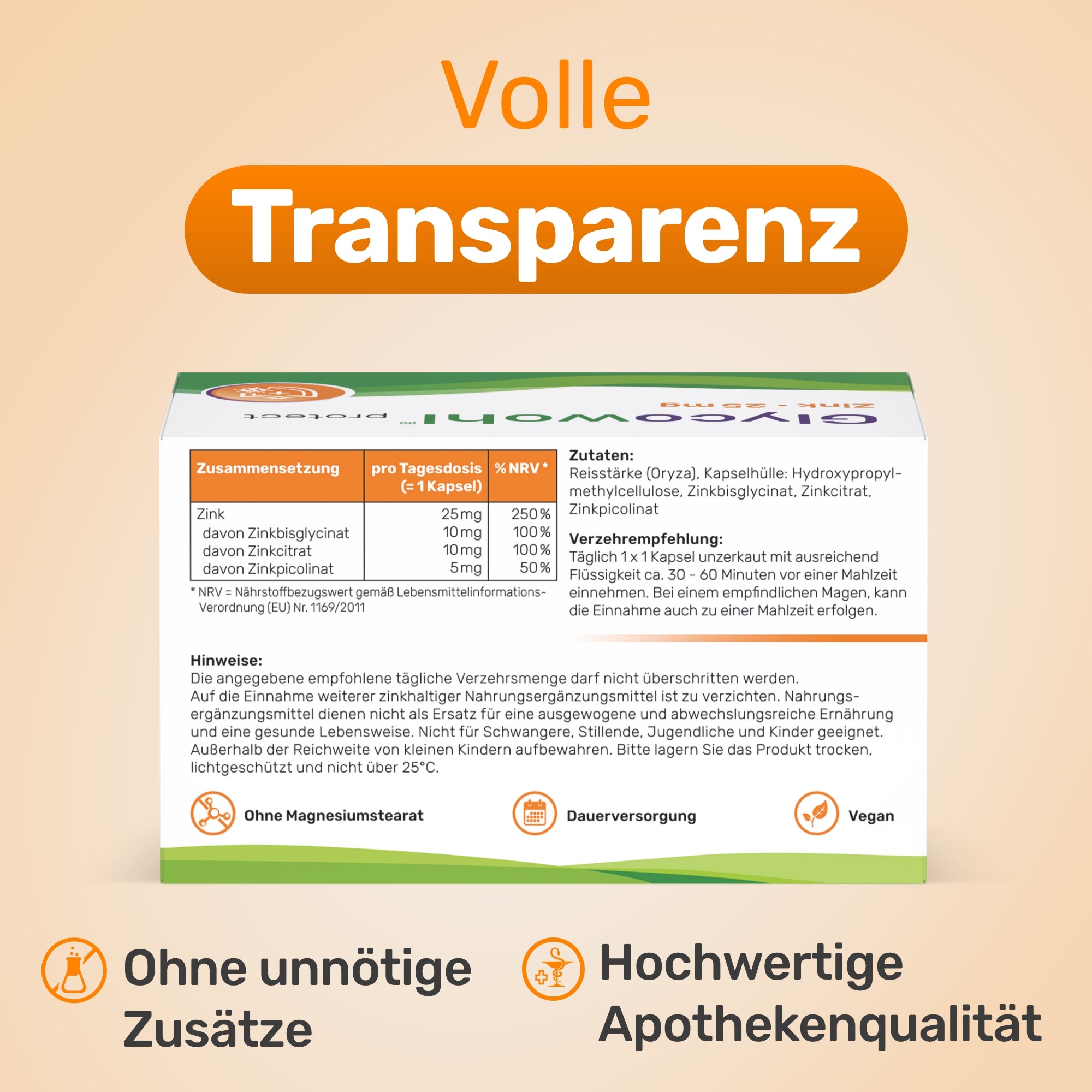 Zink Kapseln · 25 mg