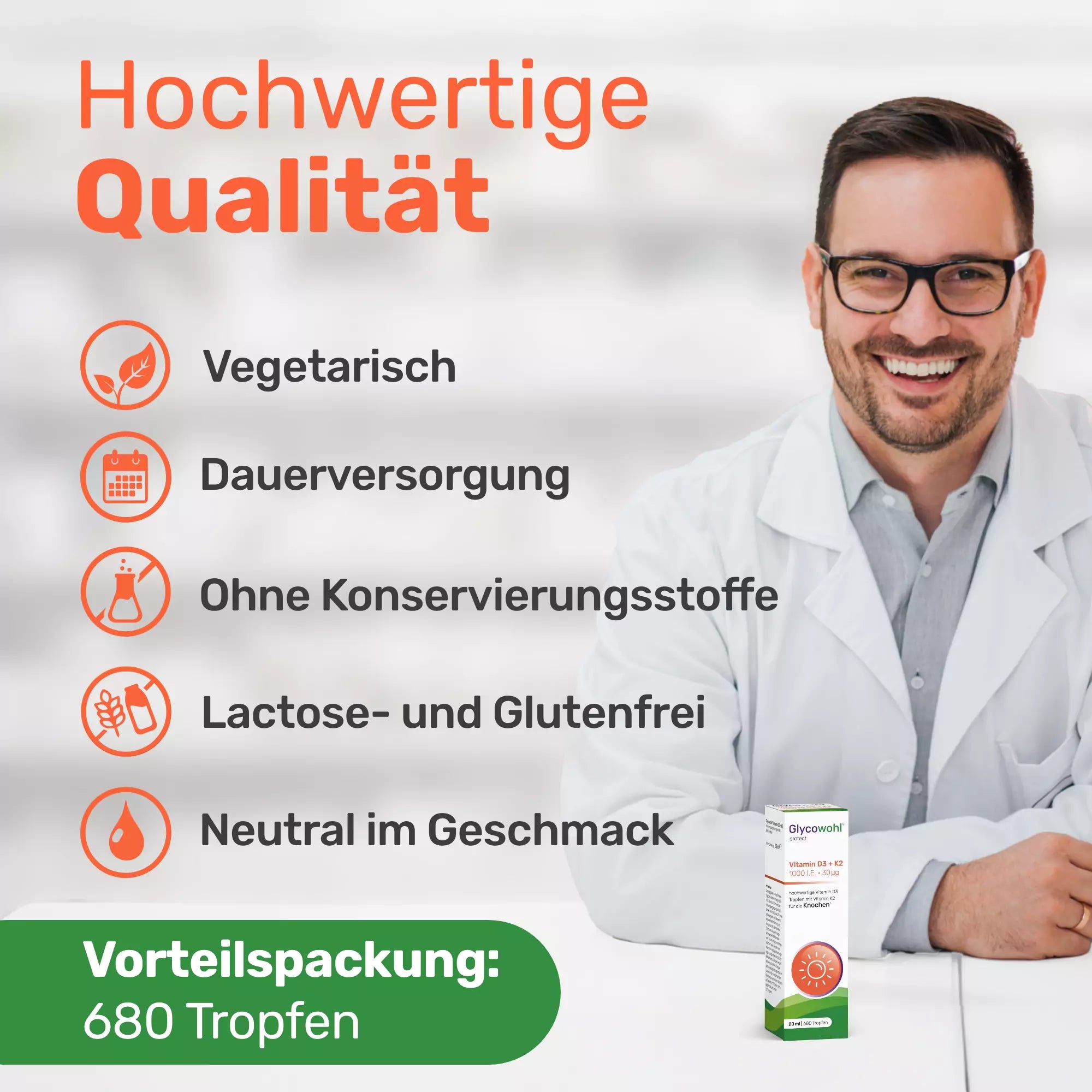 Vitamin D3+K2 Tropfen | 1000 I.E. · 30 µg